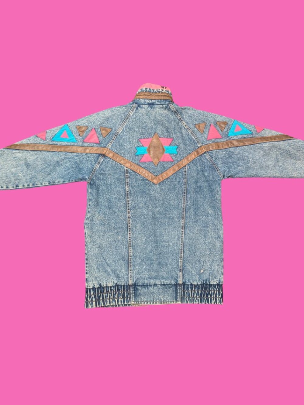 Vintage 80s Acid Wash Weathered Blues Jean Jacket for Women Size L - Picture 4 of 9